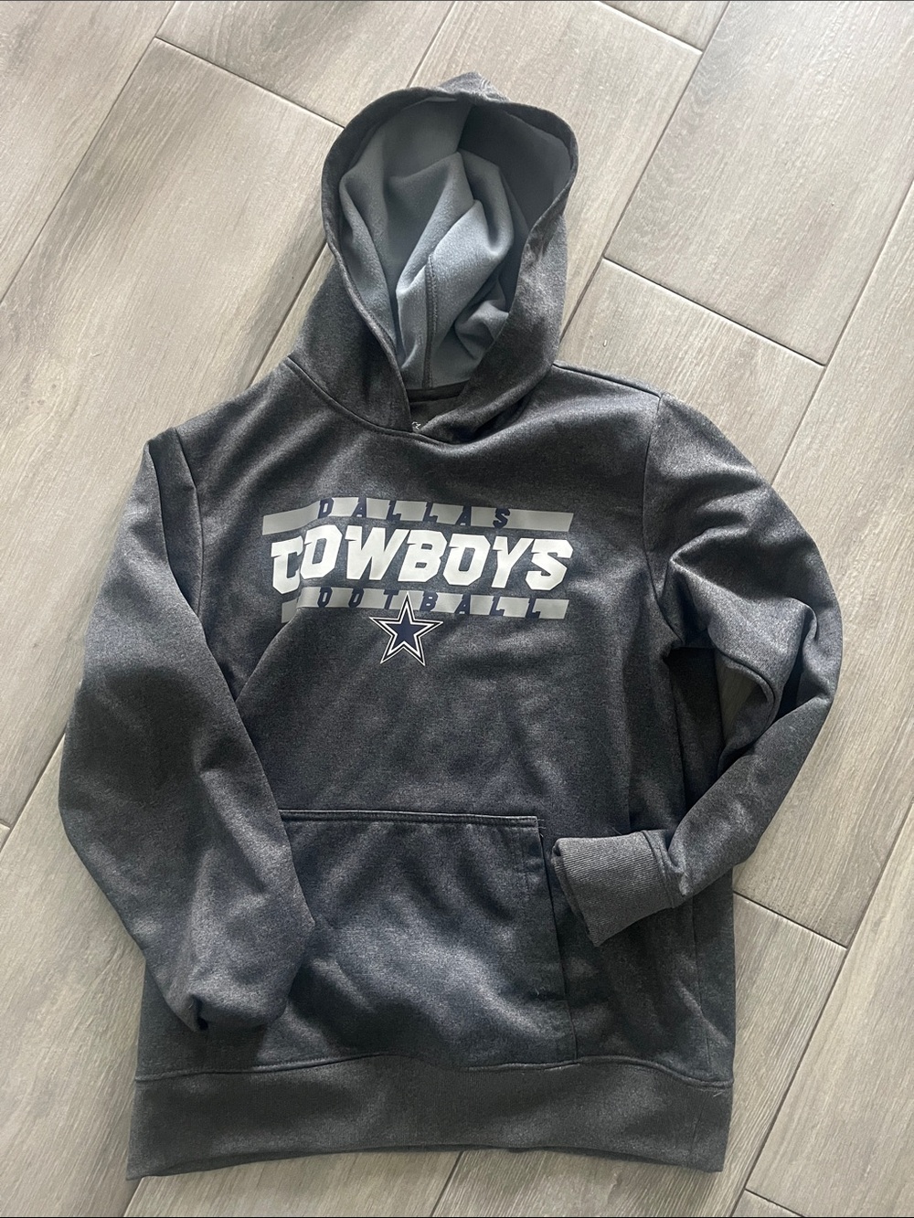 Boys large Dallas Cowboys Hooded Sweatshirt - Charcoal Gray
